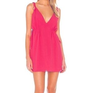 Lovers + Friends Frances Mini Dress in Grapefruit Pink, bright color dress Small